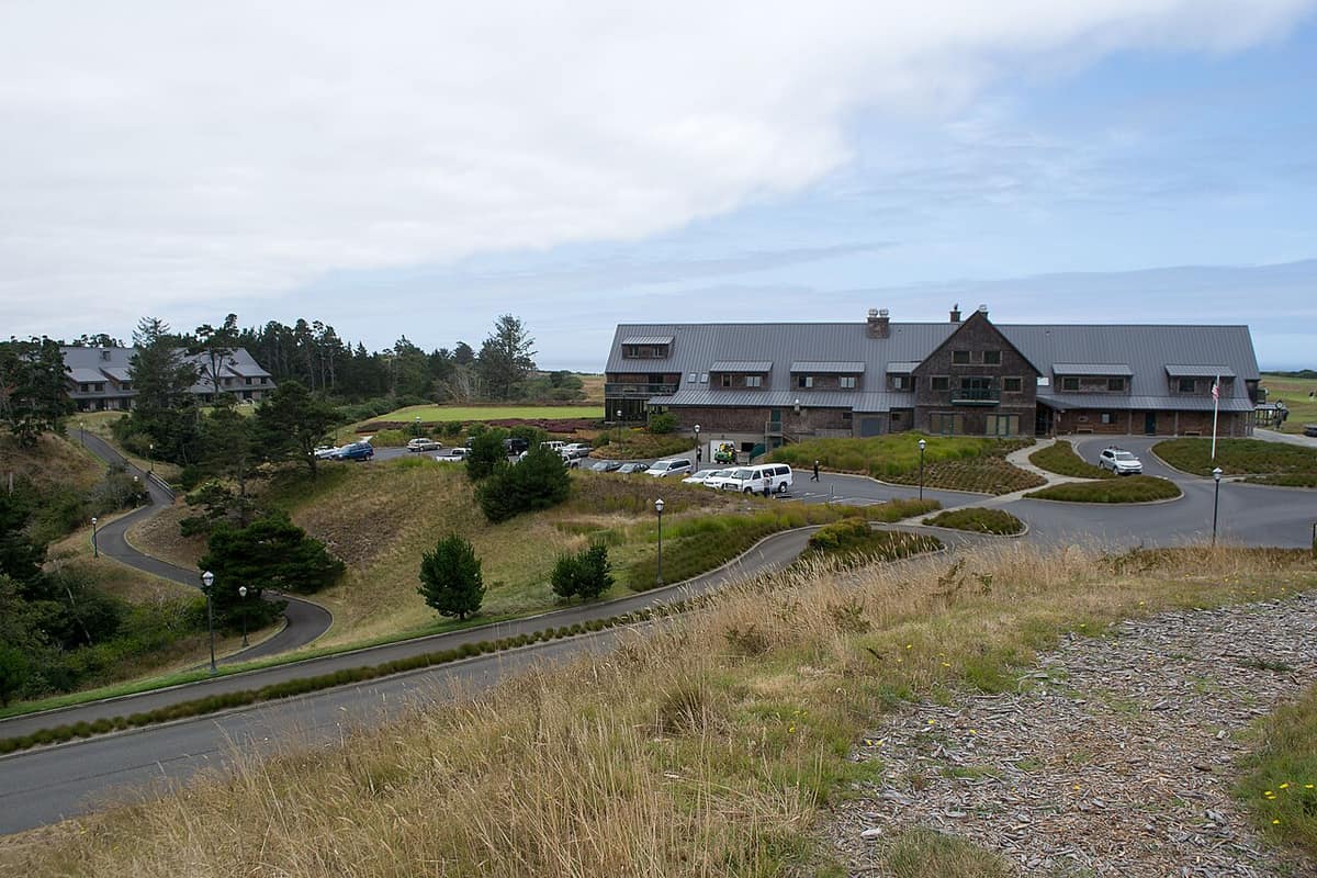 the lodge at Bandon Dunes Golf Resort above the coastal dunes